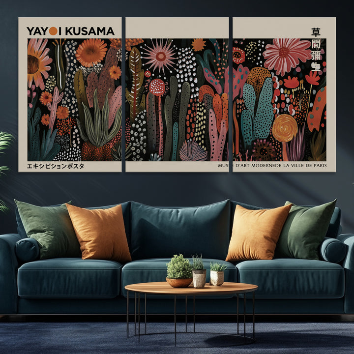 28344895-MGV-CV-36X24-Modern Japanese Wall Art Print Yayoi Kusama Canvas Wall Art Abstract Mount Fuji Canvas Print Japanese Landscape Art Printing