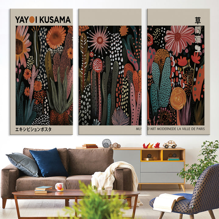 28344895-MGV-CV-36X24-Modern Japanese Wall Art Print Yayoi Kusama Canvas Wall Art Abstract Mount Fuji Canvas Print Japanese Landscape Art Printing
