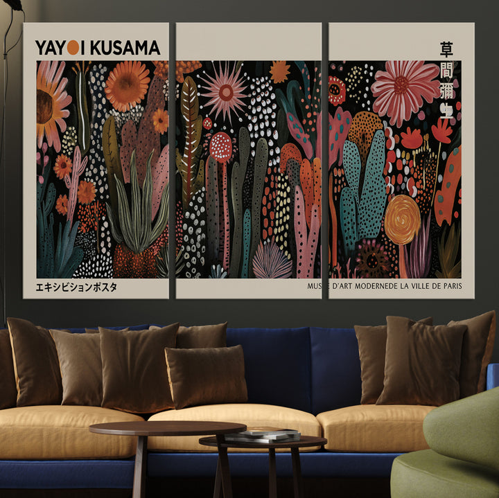 28344895-MGV-CV-36X24-Modern Japanese Wall Art Print Yayoi Kusama Canvas Wall Art Abstract Mount Fuji Canvas Print Japanese Landscape Art Printing