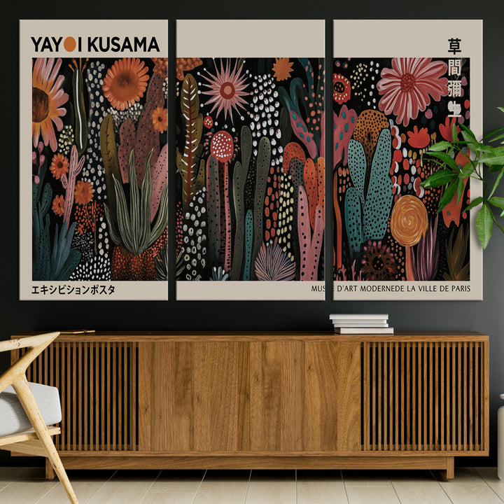 28344895-MGV-CV-36X24-Modern Japanese Wall Art Print Yayoi Kusama Canvas Wall Art Abstract Mount Fuji Canvas Print Japanese Landscape Art Printing