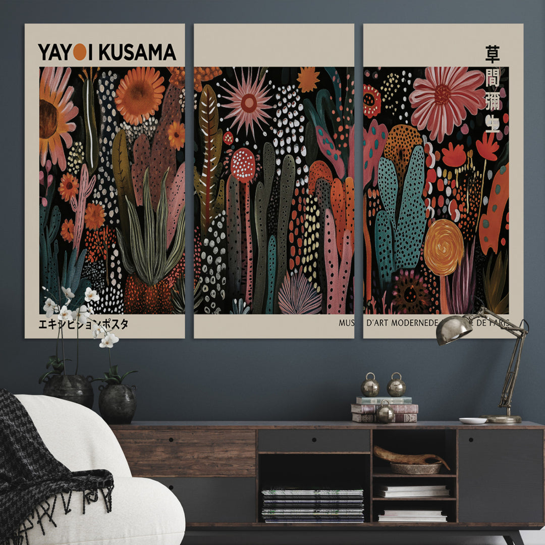 28344895-MGV-CV-36X24-Modern Japanese Wall Art Print Yayoi Kusama Canvas Wall Art Abstract Mount Fuji Canvas Print Japanese Landscape Art Printing