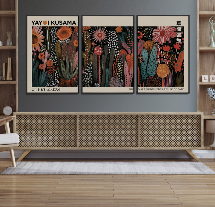 28344895-MGV-CV-36X24-Modern Japanese Wall Art Print Yayoi Kusama Canvas Wall Art Abstract Mount Fuji Canvas Print Japanese Landscape Art Printing