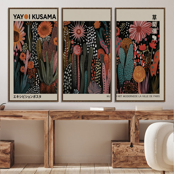 28344895-MGV-CV-36X24-Modern Japanese Wall Art Print Yayoi Kusama Canvas Wall Art Abstract Mount Fuji Canvas Print Japanese Landscape Art Printing