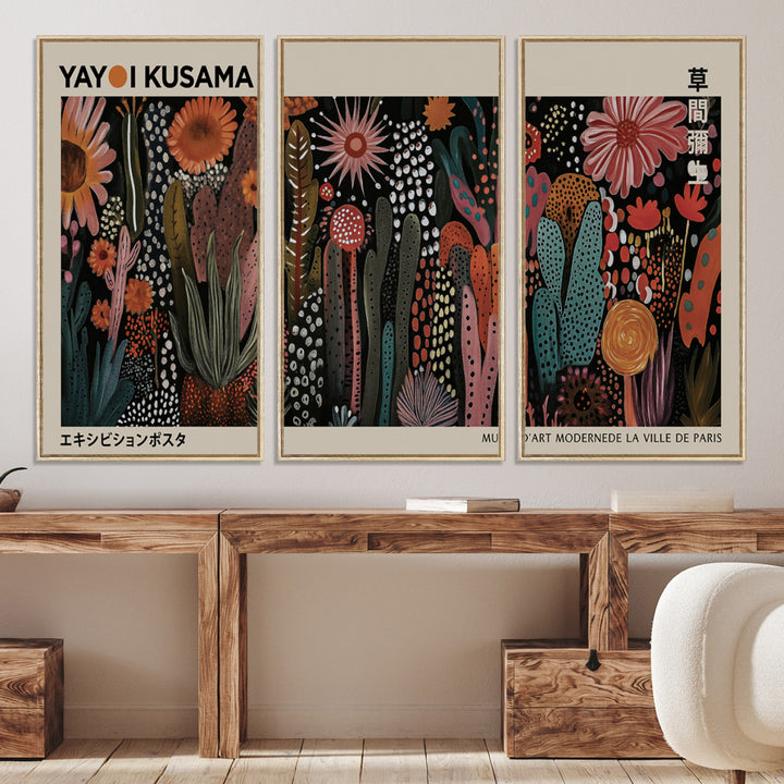 28344895-MGV-CV-36X24-Modern Japanese Wall Art Print Yayoi Kusama Canvas Wall Art Abstract Mount Fuji Canvas Print Japanese Landscape Art Printing