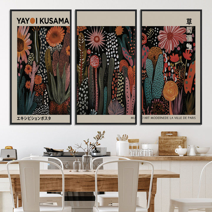 28344895-MGV-CV-36X24-Modern Japanese Wall Art Print Yayoi Kusama Canvas Wall Art Abstract Mount Fuji Canvas Print Japanese Landscape Art Printing