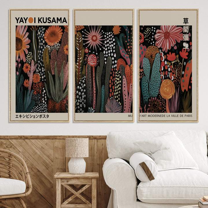28344895-MGV-CV-36X24-Modern Japanese Wall Art Print Yayoi Kusama Canvas Wall Art Abstract Mount Fuji Canvas Print Japanese Landscape Art Printing