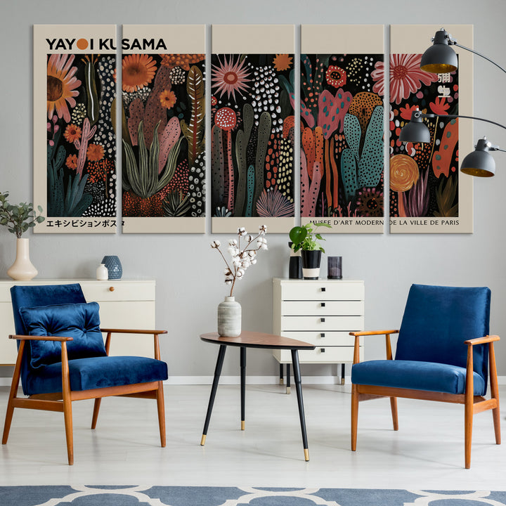 28344895-MGV-CV-36X24-Modern Japanese Wall Art Print Yayoi Kusama Canvas Wall Art Abstract Mount Fuji Canvas Print Japanese Landscape Art Printing
