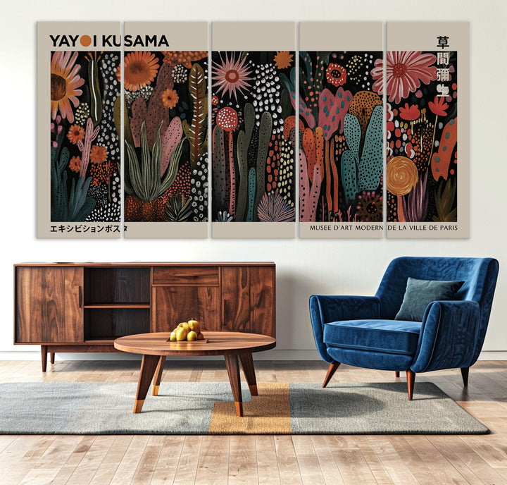 28344895-MGV-CV-36X24-Modern Japanese Wall Art Print Yayoi Kusama Canvas Wall Art Abstract Mount Fuji Canvas Print Japanese Landscape Art Printing