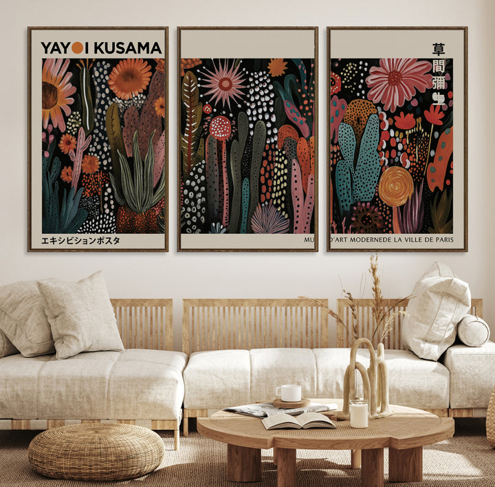 Modern Japanese Wall Art Print Yayoi Kusama Canvas Wall Art Abstract Mount Fuji Canvas Print Japanese Landscape Art Printing