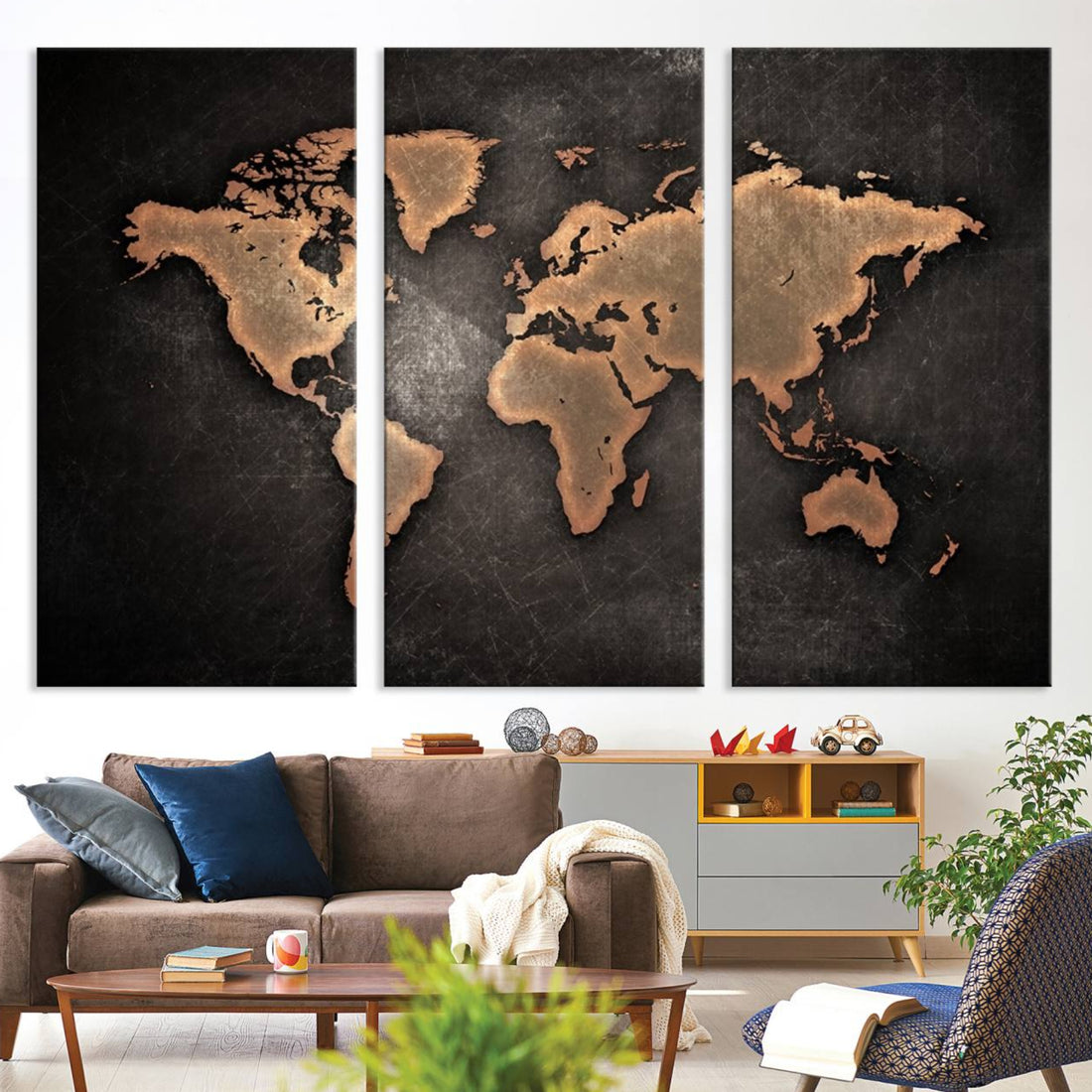World Map Canvas Print | Detailed Map of the World Wall Art