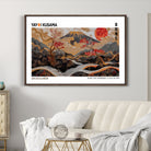 85375874-MGC-FP-36x24_Walnut-Mount Fuji Wall Art Print, Yayoi Kusama Canvas Wall Art, Abstract Mount Fuji Canvas Print, Japanese Landscape Art Printing