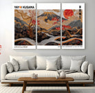 85375874-MGV-CV-48X32-3P-Mount Fuji Wall Art Print, Yayoi Kusama Canvas Wall Art, Abstract Mount Fuji Canvas Print, Japanese Landscape Art Printing