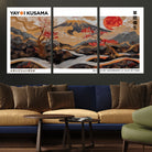 85375874-MGV-CV-36X24-Mount Fuji Wall Art Print, Yayoi Kusama Canvas Wall Art, Abstract Mount Fuji Canvas Print, Japanese Landscape Art Printing