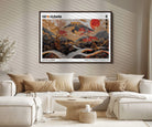 85375874-MGV-FC-36X24_Walnut-Mount Fuji Wall Art Print, Yayoi Kusama Canvas Wall Art, Abstract Mount Fuji Canvas Print, Japanese Landscape Art Printing