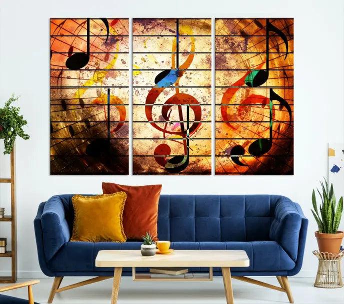 Music Note Abstract Wall Art Canvas Print 