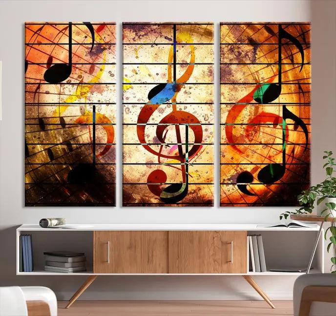 Music Note Abstract Wall Art Canvas Print 