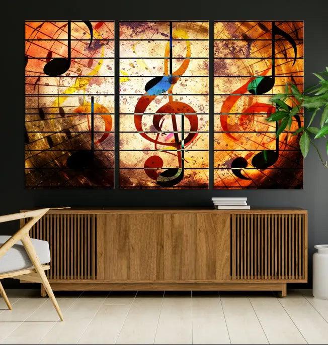 Music Note Abstract Wall Art Canvas Print 