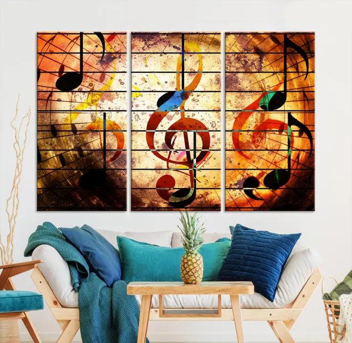 Music Note Abstract Wall Art Canvas Print 