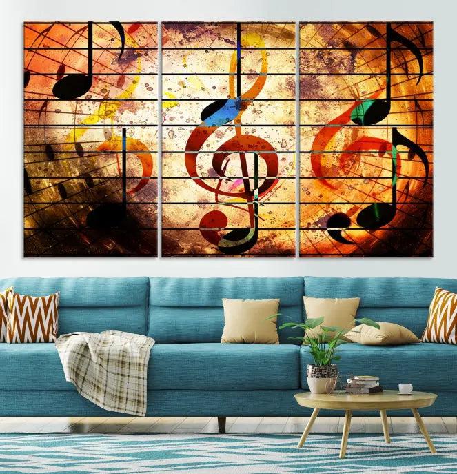 Music Note Abstract Wall Art Canvas Print 