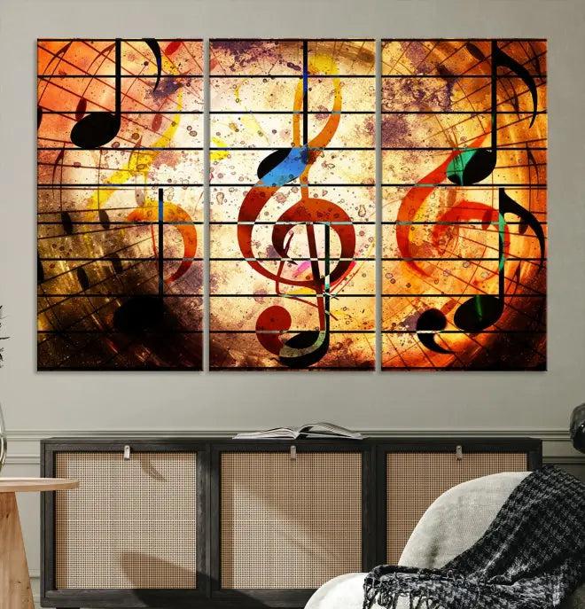 Music Note Abstract Wall Art Canvas Print 