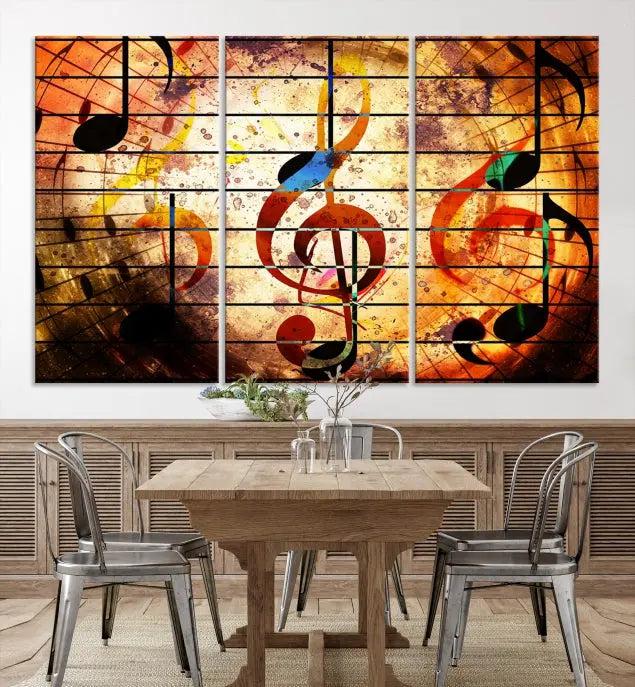 Music Note Abstract Wall Art Canvas Print 