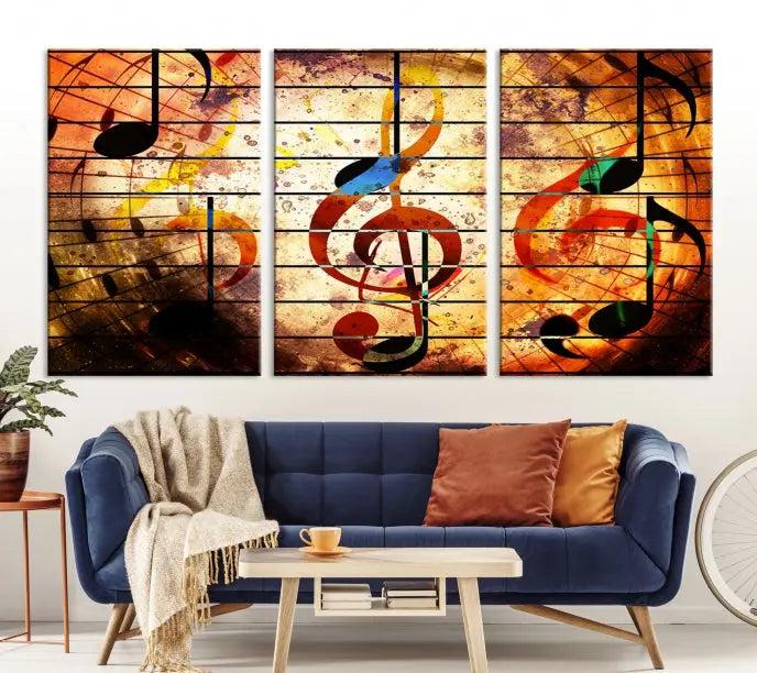 Music Note Abstract Wall Art Canvas Print 