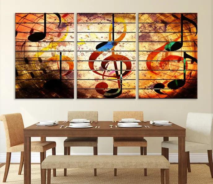 Music Note Abstract Wall Art Canvas Print 