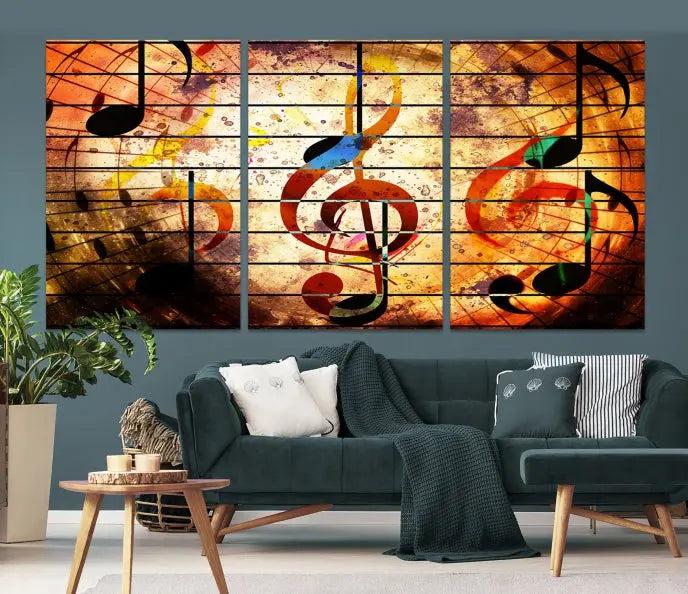 Music Note Abstract Wall Art Canvas Print 