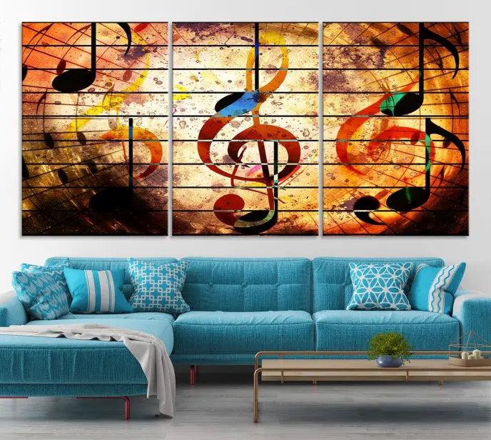 Music Note Abstract Wall Art Canvas Print 