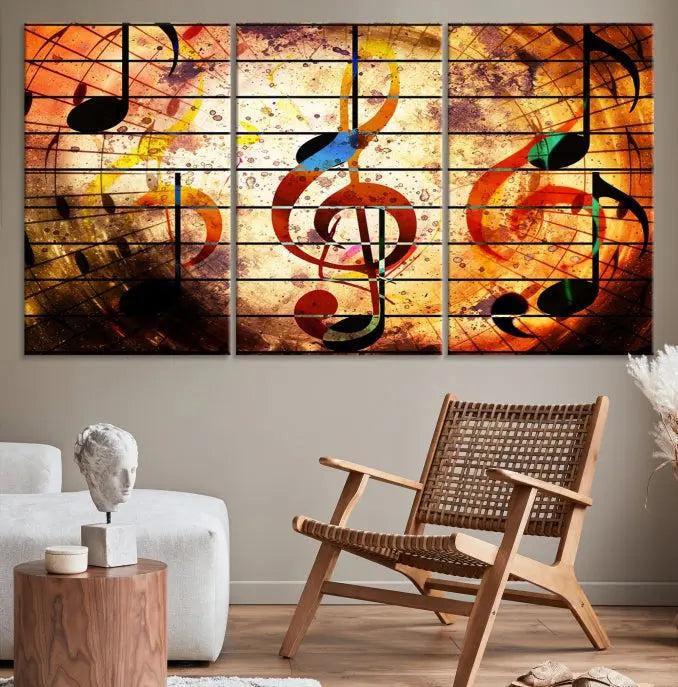 Music Note Abstract Wall Art Canvas Print 