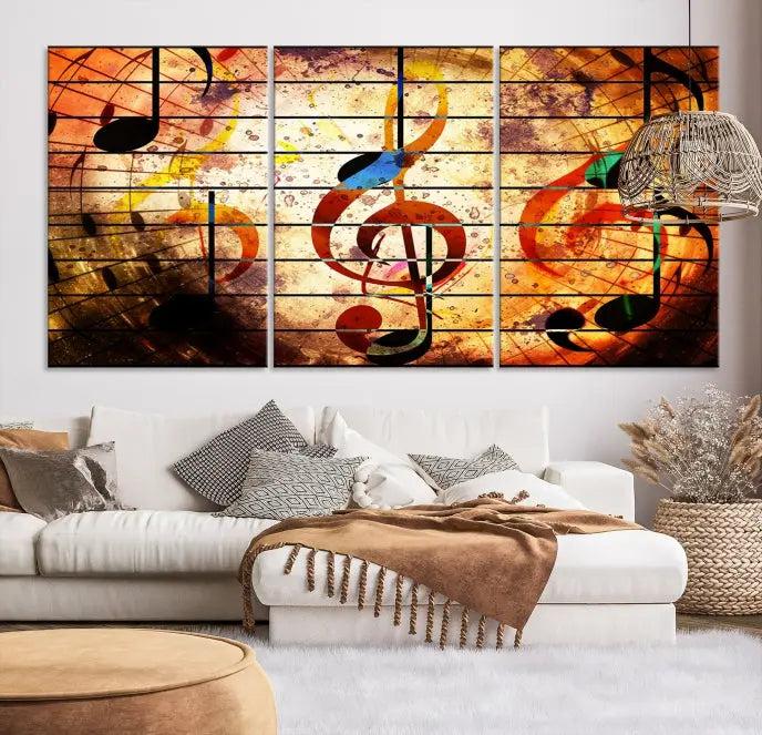 Music Note Abstract Wall Art Canvas Print 