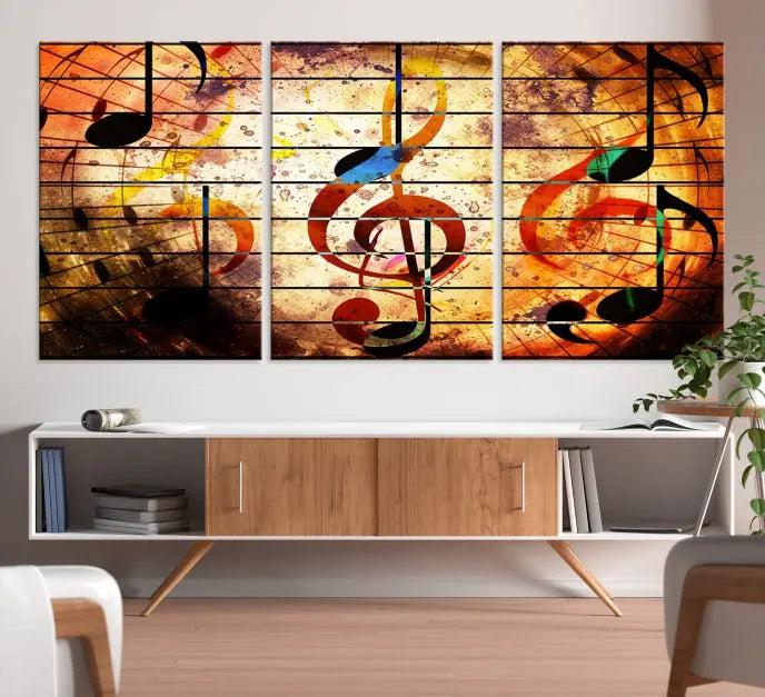 Music Note Abstract Wall Art Canvas Print 