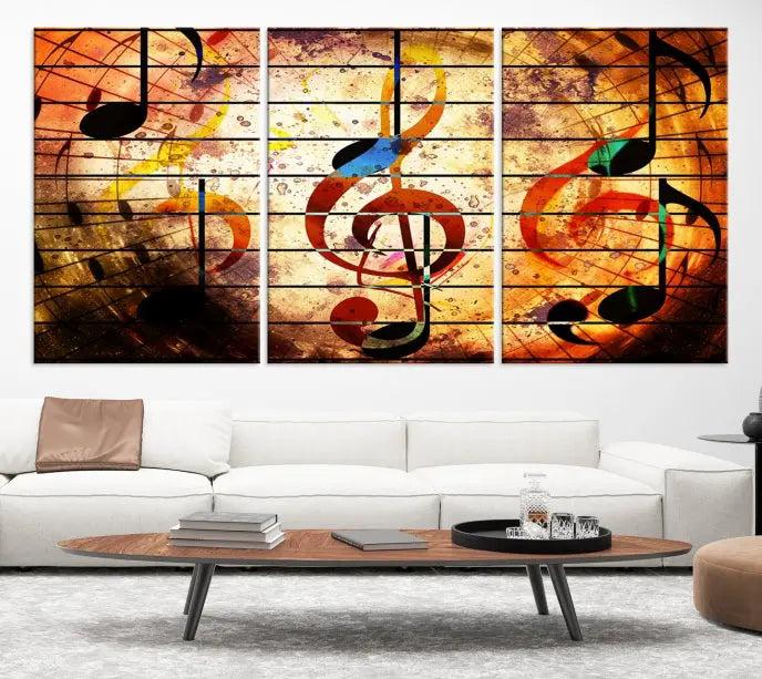 Music Note Abstract Wall Art Canvas Print 