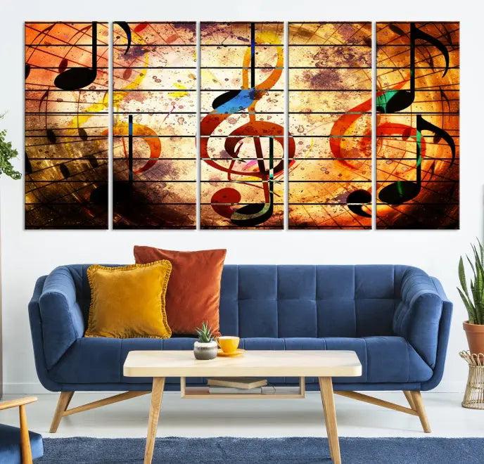 Music Note Abstract Wall Art Canvas Print 