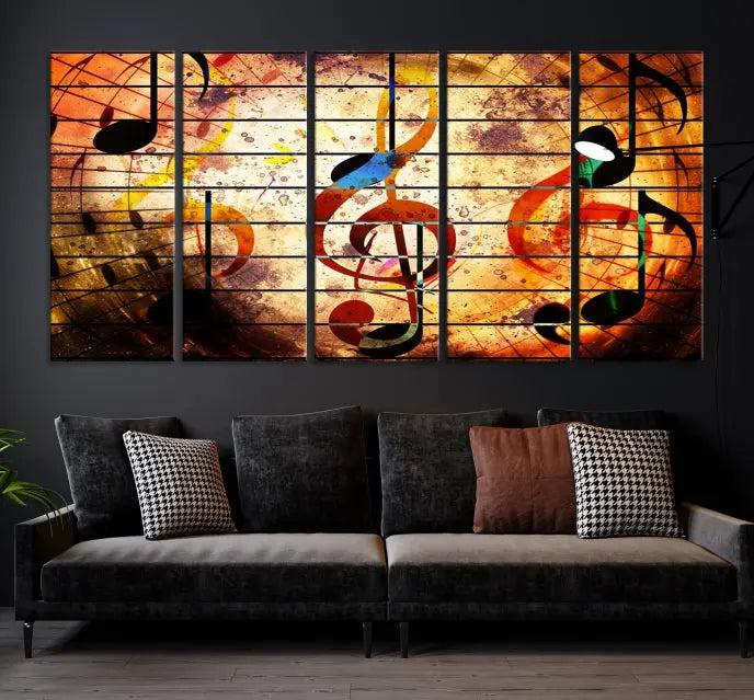 Music Note Abstract Wall Art Canvas Print 