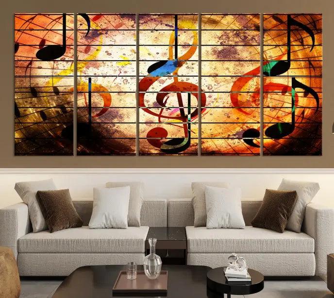 Music Note Abstract Wall Art Canvas Print 