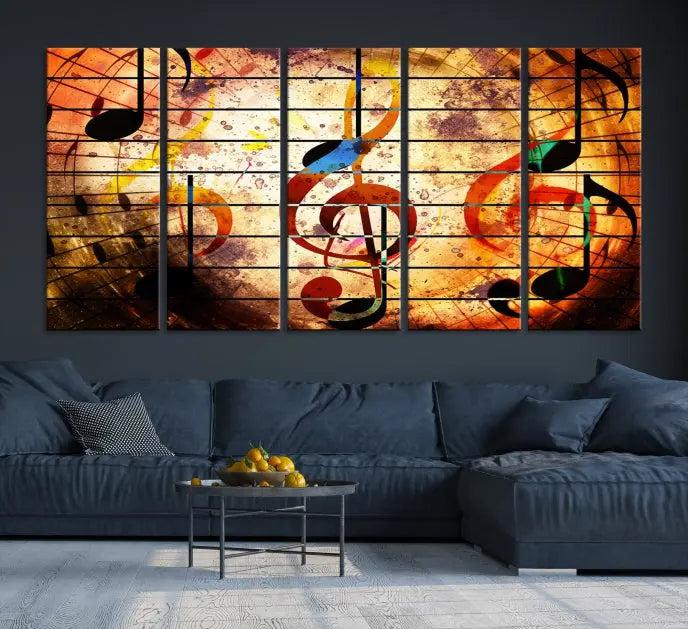 Music Note Abstract Wall Art Canvas Print 