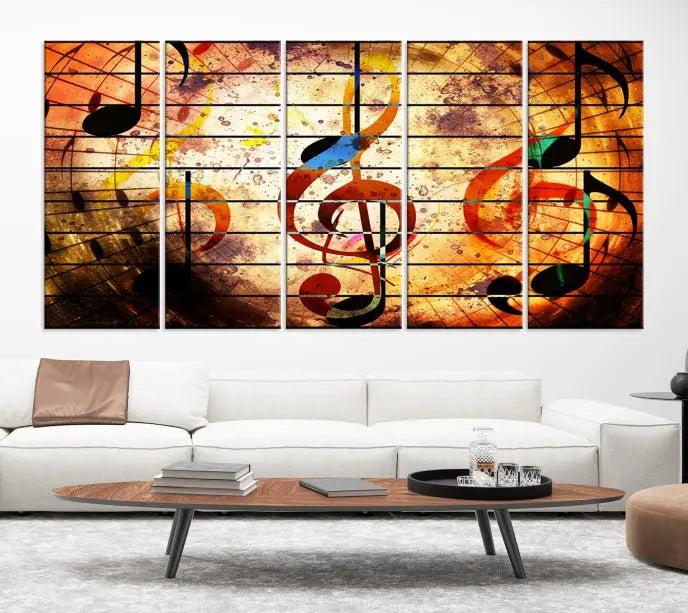 Music Note Abstract Wall Art Canvas Print 