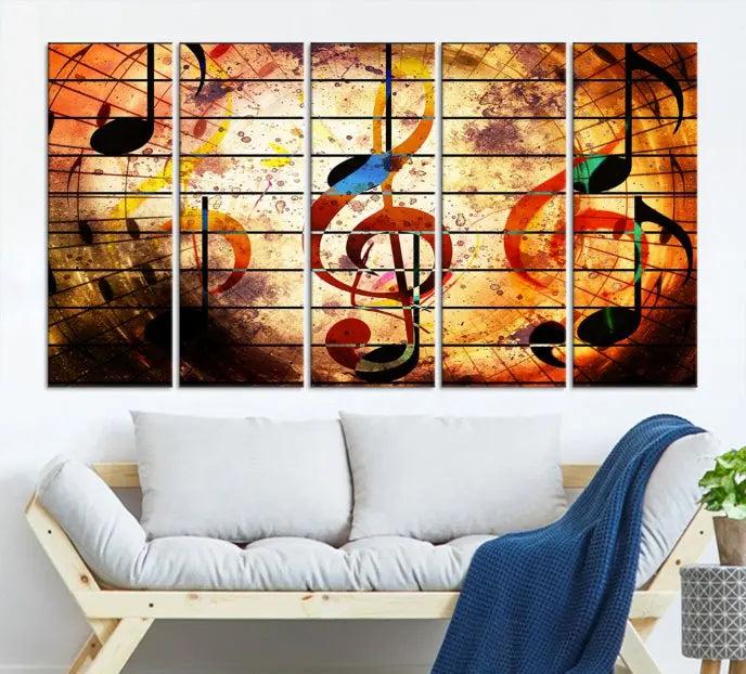 Music Note Abstract Wall Art Canvas Print 