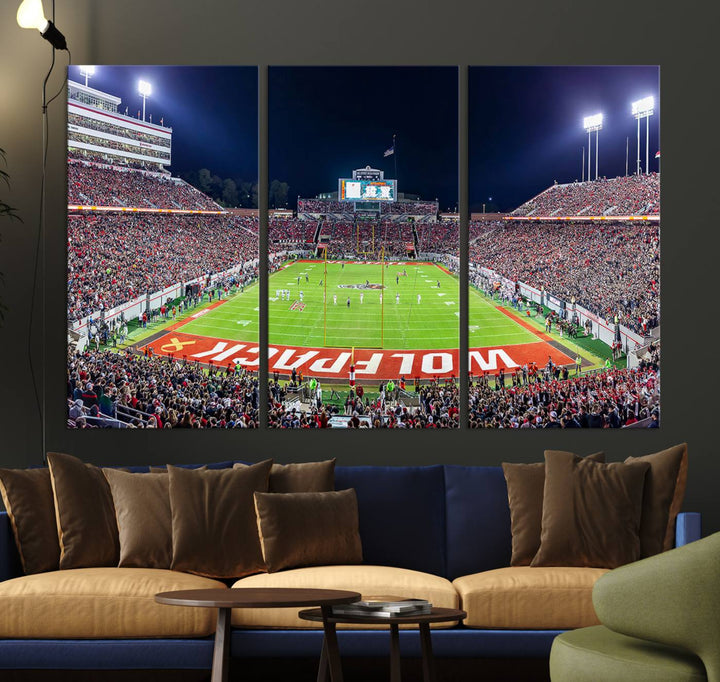 NC State Wolfpack Canvas Print - Raleigh Carter-Finley Stadium Wall Art, Football Team Canvas Print