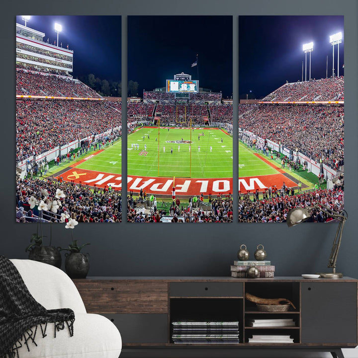 NC State Wolfpack Canvas Print - Raleigh Carter-Finley Stadium Wall Art, Football Team Canvas Print