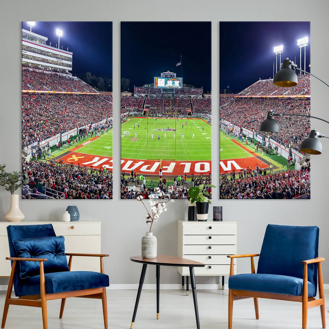 NC State Wolfpack Canvas Print - Raleigh Carter-Finley Stadium Wall Art, Football Team Canvas Print