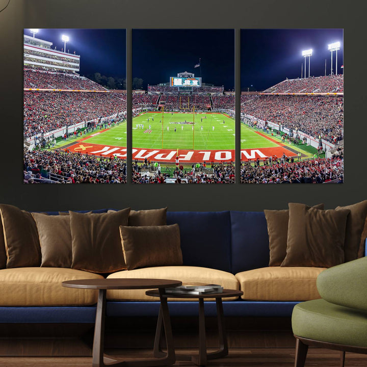23086-MGV-CV-36X24-NC State Wolfpack Canvas Print - Raleigh Carter-Finley Stadium Wall Art, Football Team Canvas Print
