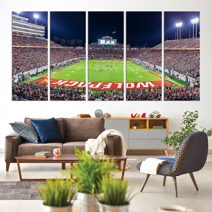 23086-MGV-CV-36X24-NC State Wolfpack Canvas Print - Raleigh Carter-Finley Stadium Wall Art, Football Team Canvas Print