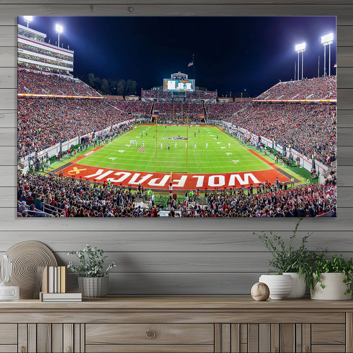 NC State Wolfpack Canvas Print - Raleigh Carter-Finley Stadium Wall Art, Football Team Canvas Print