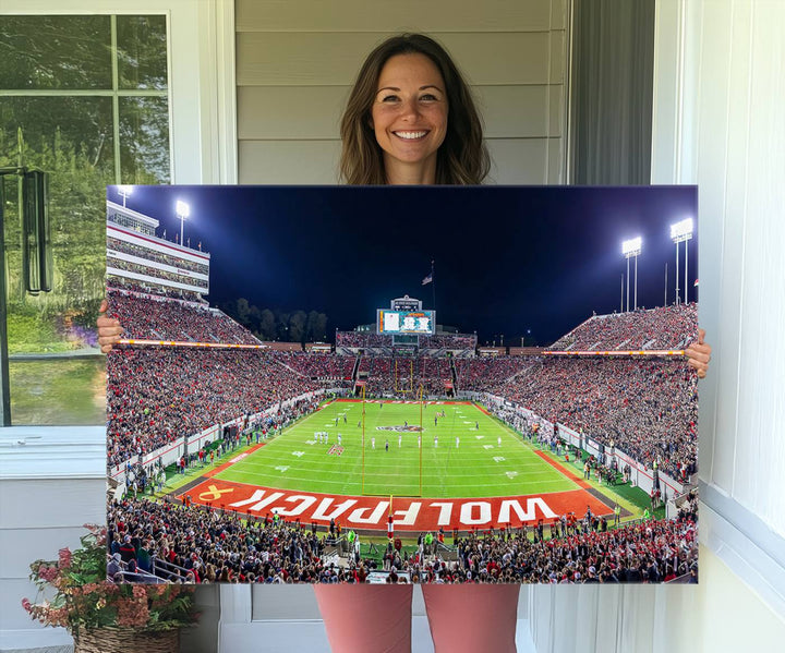 NC State Wolfpack Canvas Print - Raleigh Carter-Finley Stadium Wall Art, Football Team Canvas Print