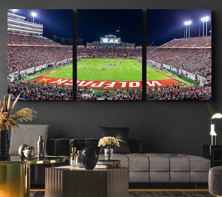 NC State Wolfpack Canvas Print - Raleigh Carter-Finley Stadium Wall Art, Football Team Canvas Print