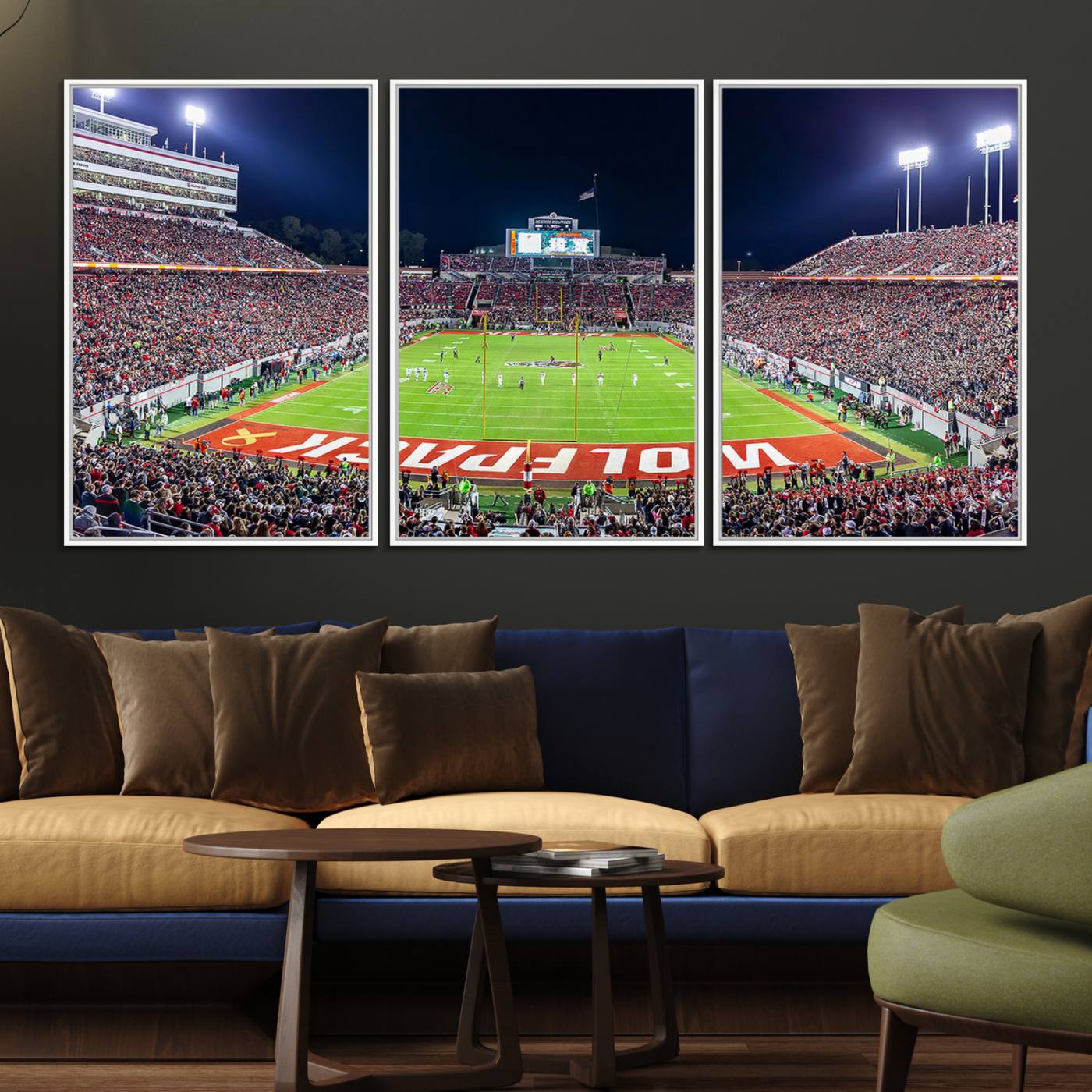 23086-MGV-FC-60X30-3P_White-NC State Wolfpack Canvas Print - Raleigh Carter-Finley Stadium Wall Art, Football Team Canvas Print