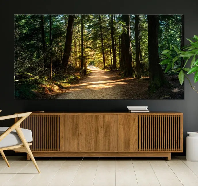 Natural Landscape Wall Art Relaxing Forest Canvas Print 