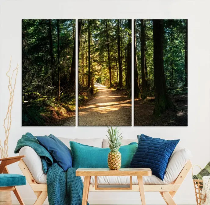 Natural Landscape Wall Art Relaxing Forest Canvas Print 